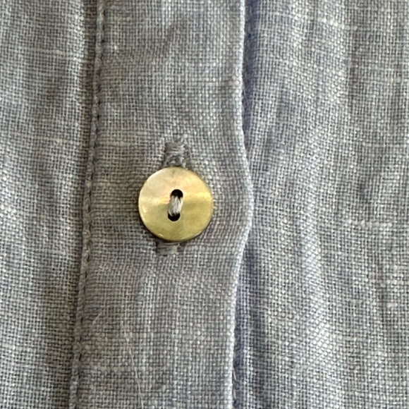 Rachel Zoe | 100% Linen Powder Blue Coastal Dolman Sleeves Button Down, Size M - Picture 3 of 6